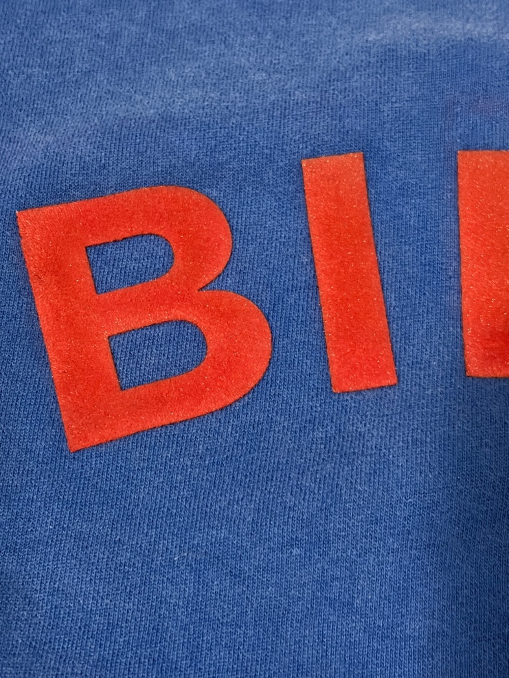 Women's Tailgate Blue Buffalo Bills 3/4 Crop Distressed Sweatshirt - XL - Picture 7 of 7